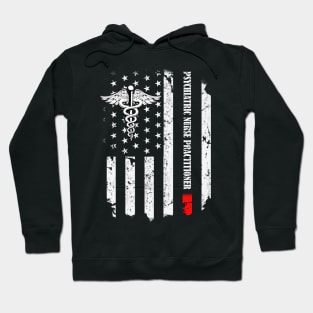 Psychiatric Nurse Apparel, American Flag Thin Line Nursing Hoodie